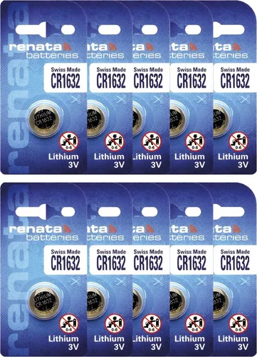 Einzelblister CR1632 RENATA 1632 Lithium 3 Volt Knopfzelle Batterie 3v 10 x