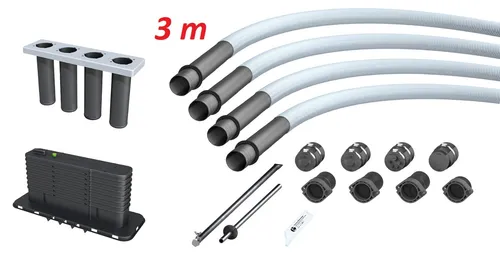 Hauff MSH Basic FUBO-BHP - 3 m Mehrsparten-Bauherrenpaket - Mehrspartenhauseinführung für Gebäude ohne Keller, gas- und wasserdicht bis 1 bar, ideal für Strom, Wasser und Telekommunikation.