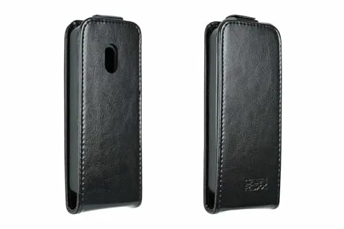 caseroxx Flip Cover für Nokia 235 4G (2024) / 215 4G (2024) / 220 4G (2024) in schwarz – Handy-Tasche mit Kreditkartenfächern & Magnetverschluss aus Kunstleder, schlank & funktional
