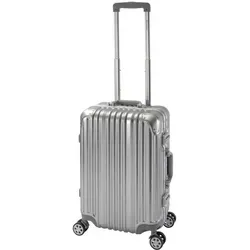 Travelhouse Hartschalen-Trolley London – Silber, 4 Rollen mit TSA Zahlenschloss - Koffer aus strapazierfähigem Polycarbonat mit 360° Doppelrollen, ideal für sicheres Handgepäck auf Reisen. Ergonomisches Teleskopgestänge und TSA-Zahlenschloss für zusätzlichen Schutz.