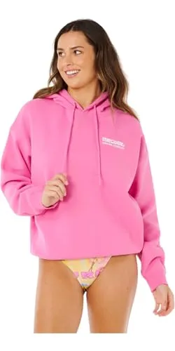 RipCurl Surf Puff Heritage Hoodie super pink (4007) M - Klassischer Damen Hoodie mit modernem Schnitt, aus weichem Baumwoll-Polyester, ideal für Strandtage und entspannte Abende. Stylischer Druck und Kapuze bieten Komfort und lässigen Look.