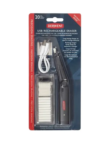 Derwent USB Rechargeable Eraser - Schreibutensilien, umweltfreundlicher und wiederaufladbarer Radierer für präzises Arbeiten und kreative Projekte.