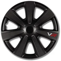 PETEX 16 Zoll Radkappen VR black schwarz - 4er Set für PKW - Radzierblenden aus schlagfestem ABS Kunststoff, einfach zu montieren und ideal für Stahlfelgen. Schützen Sie Ihre Felgen und verleihen Sie Ihrem Fahrzeug einen neuen Look!