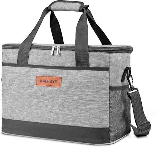 KAEFUYS Kühltasche Faltbar 33L+12h Kühlung Groß Kühlbox Thermoisoliert Lunch Tasche Einkaufskörbe Wasserdicht Schmutzabweisend für Familie Büro Auto Camping Picknick Barbecue Reisen Einkaufen