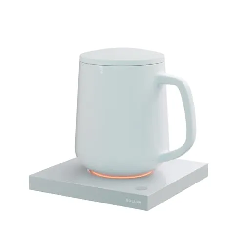SOLUM Smart Warmer mit Qi Wireless Charging - Smart Home Zubehör, elegantes Design in Weiß und integriertem kabellosem Laden für komfortable Wärme und moderne Technologie.