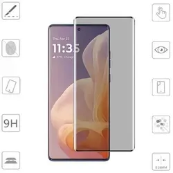 Für Motorola Moto G85 5G 2x 4D Privacy Display Full Curved H9 Hart Glas Folie Schutz