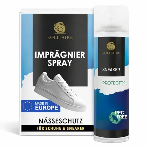 SOLITAIRE Sneaker Protector - Imprägnierer für Sneaker, 250 ml - Schütze deine Sneaker effektiv vor Nässe, Schmutz und UV-Ausbleichen. Atmungsaktiv und für alle Materialien geeignet. Ideal zur Pflege und für den täglichen Einsatz.