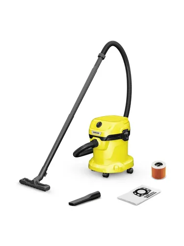 Kärcher WD 2 PLUS V-15/4/18/C Staubsauger - Kompakter Nass- und Trockensauger mit 15-Liter-Kunststoffbehälter, 1000 W energieeffizienter Leistung und praktischer Blasfunktion für vielseitige Reinigungsergebnisse.