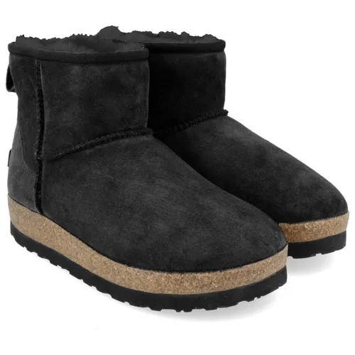 Haflinger Aino Hüttenschuhe 38 | EU 38 schwarz - Bequeme und warme Hüttenschuhe aus Leder mit kuscheligem Lammfellfutter. Ideal für gemütliche Abende zu Hause. Jetzt im Bergfreunde.de Online-Shop entdecken!