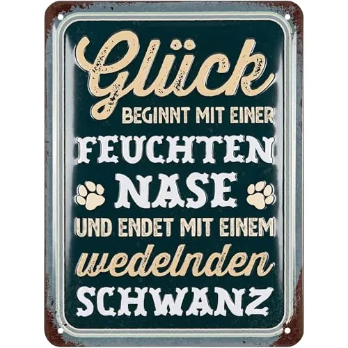 LANOLU Retro Blechschild Hunderegeln, Hundeschilder, Blechschild Hund, Deko Garten Hund, Geschenke für Frauen Hundeliebhaber, Hunde Geschenke für Besitzer, 15x20cm