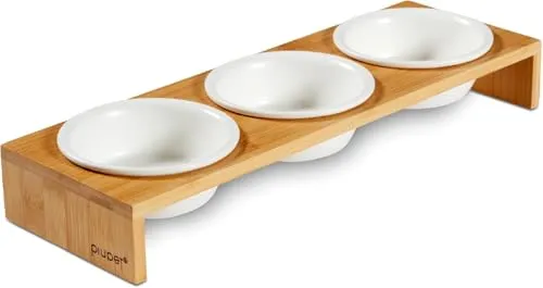 Piupet Futternapf 3er Set - Keramik Katzennäpfe mit Napferhöhung - Näpfe & Futterautomaten - 3er Set aus hochwertiger Keramik mit Napferhöhung für eine ergonomische Fütterung und Anti-Rutsch-Pads für Stabilität.