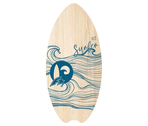 F2 Skimboard Skim Board Wood Surfer 103cm Blau 2024/25 - Surfboards für flaches Wasser, aus robustem Holz für hohe Stabilität und Langlebigkeit, erhältlich in zwei stylischen Designs für einen individuellen Look.
