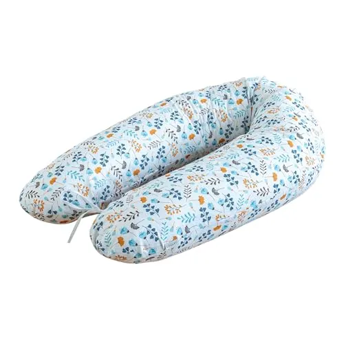 LOOLAY Schwangerschaftskissen 190 cm – Stillkissen für optimalen Schlaf - Ergonomisches Stillkissen aus 100% Baumwolle, ideal für Seitenschläfer und Schwangere. Mit abnehmbarem Bezug und anpassungsfähiger Füllung für höchsten Komfort und Unterstützung.