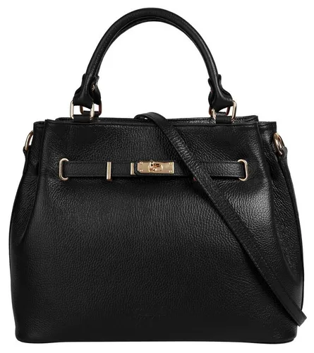 Samantha Look Handtasche Echt Leder Damen | Geräumige Henkeltasche mit Smartphonefach schwarz - Damen-Henkeltaschen aus 100% Rindleder, Made in Italy. Mit durchdachter Organisation und elegantem Design bietet sie Platz für alle Utensilien und maximalen Tragekomfort.