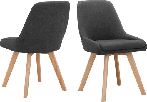 OTTO home Esszimmerstuhl Dilla (Set, 1 St), Webstoff Bezug, Massivholz Gestell, Sitzhöhe 48 cm