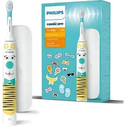 Philips Sonicare For Kids - Tieraufkleber Edition - Elektrische Zahnbürste mit Sonicare Technologie für gründliche Reinigung, lustige Tieraufkleber und praktisches Reiseetui für unterwegs. Fördert gesunde Putzgewohnheiten bei Kindern.