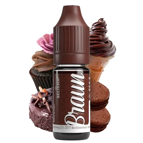 Belissia Lebensmittelfarbe Braun - 10ml flüssig & hochkonzentriert - Lebensmittelechte Speisefarbe zum Backen, Kochen, Fondant & DIY - vegan, stark färbend, geschmacksneutral
