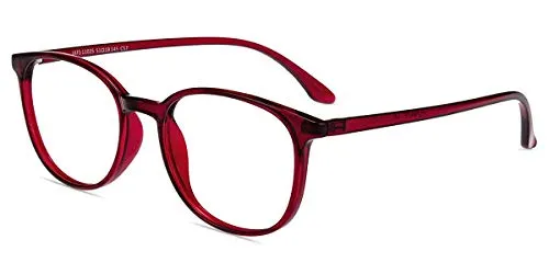 Firmoo Lesebrille Anti Blaulicht für Damen Herren, Blaulichtfilter Lesehilfe Sehhilfe Brille, Blaufilter Computerbrille gegen Augen-/Kopfschmerzen Blendfrei Kratzfest (0.0x, Weinrot)