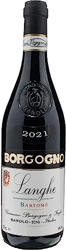 Langhe DOC Nebbiolo Bartomè Borgogno 2021 0,75 ℓ - Eleganter Rotwein aus dem Piemont, ideal zu Fleischgerichten. Genießen Sie die fruchtigen Aromen und die feinen Tannine in jedem Schluck.
