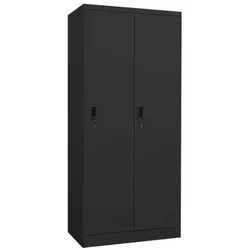 vidaXL Kleiderschrank Anthrazit 80x50x180 cm - Kleiderschrank aus robustem Stahl mit 2 Fächern und 2 Schlössern, bietet sicheren und stilvollen Stauraum für Ihre Kleidung und Accessoires.