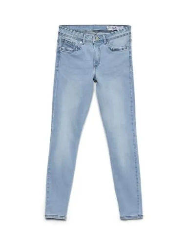 VERO MODA VMTANYA MR S Piping Jeans - Damen-Jeanshosen mit Skinny Fit und mid-rise, aus dehnbarem Material für ultimativen Komfort. Perfekt kombinierbar für lässige oder schicke Looks!