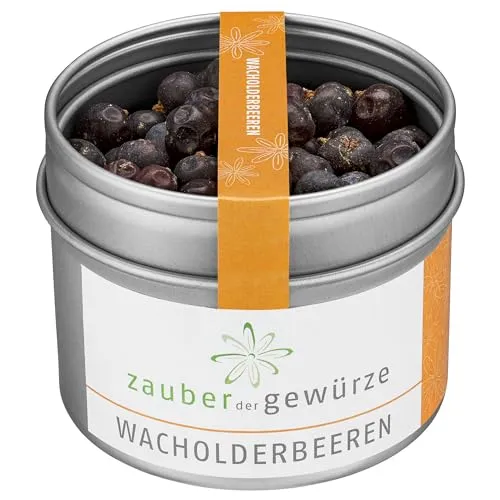 Zauber der Gewürze Wacholderbeeren ganz – Wacholder Beeren getrocknet und ganz, perfekt zum Würzen von Fleisch, Wildgerichten und Marinaden, 40 g