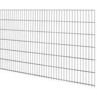 Doppelstabmattenzaun Metall 123 cm x 201 cm Anthrazit - Robuster Doppelstabmattenzaun zur stilvollen Abgrenzung von Grundstücken. Mit verzinktem und pulverbeschichtetem Metall bietet er hohe Stabilität und Langlebigkeit, ideal für den Außenbereich.