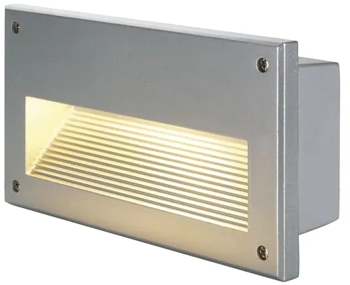 SLV BRICK DOWNUNDER - Outdoor Wandeinbauleuchte, IP44 - Lampen, elegante Wandeinbauleuchte aus Aluminium mit blendfreiem Lichtaustritt und hoher IP44 Schutzklasse, ideal für den Außenbereich.