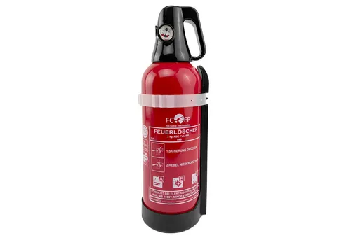 ANAF ABC Aluminium-Pulverfeuerlöscher 2 kg mit KFZ Halterung - Kompakter 2 kg ABC-Dauerdruckfeuerlöscher für PKW, Boot oder Wohnmobil. Mit Manometer, rutschsicherer Halterung und Zulassung gemäß DIN EN 3-7 für höchste Sicherheit.