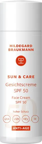 Hildegard Braukmann Sun & Care Gesichtscreme SPF 50 - Die Hildegard Braukmann Sun & Care Gesichtscreme SPF 50 bietet zuverlässigen Schutz vor Sonnenstrahlen und pflegt die Haut mit Ceramiden. Ideal für den täglichen Gebrauch und schützt vor lichtbedingten Hautschäden.
