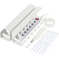 Relaxdays Kabelkanal Schreibtisch, 2er Set, Weiß - Optimales Kabelmanagement für mehr Ordnung am Arbeitsplatz - 2 stabile Kabelkanäle aus Stahl, inklusive Clips und Bänder zur einfachen Befestigung. Ideal für Homeoffice, Gaming oder Fernseher.
