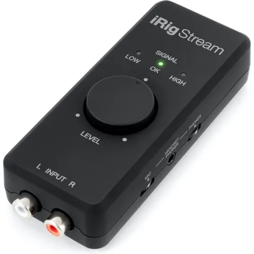 IK Multimedia iRig Stream - Hochwertiges Audio-Interface - Audio-Interface für kristallklaren Sound mit bis zu 48kHz/24bit Auflösung, ideal für mobile Aufnahmen und Streams. Kompatibel mit allen gängigen Apps.
