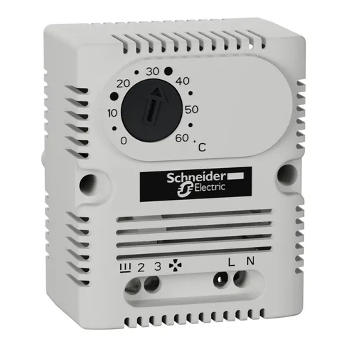 Schneider Electric Thermostat NSYCCOTHI - Schaltschränke: Zuverlässiger Thermostat mit vielseitiger Schaltfunktion und einem Einstellbereich von 0 bis 60 °C für präzise Temperaturkontrolle.