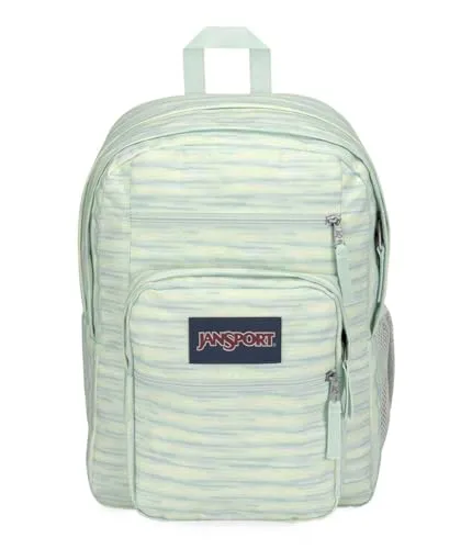 JanSport Big Student Backpack 34L - 70s Space Dye Fresh Mint - Stylischer Rucksack im 70er-Look, ideal für Schule und Uni. Mit gepolstertem Laptopfach, zwei großen Hauptfächern und ergonomischen Schultergurten für optimalen Tragekomfort.