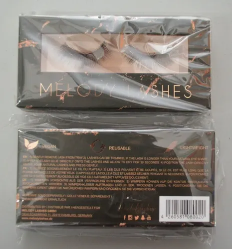 2x MELODY LASHES Fluff Kollektion Synthy Elin Künstliche Wimpern  2 paar
