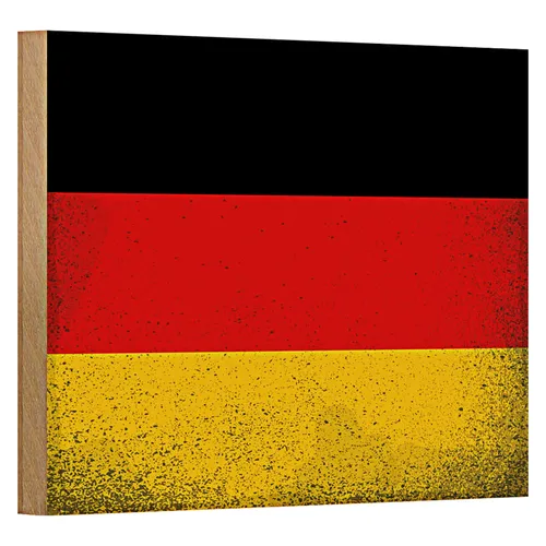 Holzschild Flagge Deutschland 18x12cm Flag Germany Vintage