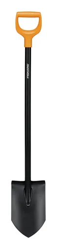 Fiskars Gärtnerspaten spitz Solid Metall - 1066716 - Robuster Spaten aus hochwertigem Metall, ideal für präzises Arbeiten im Garten und für alle Bodenarten geeignet.