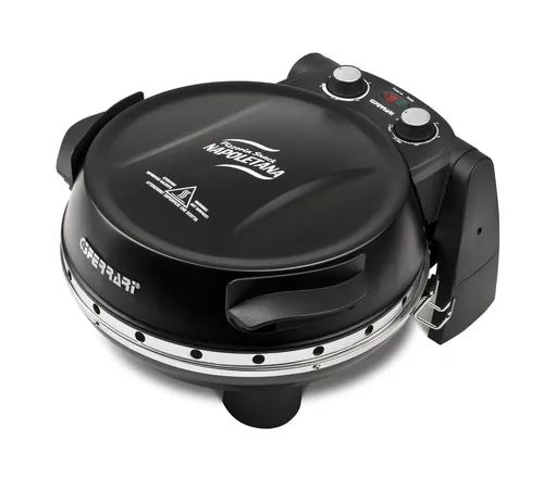 G3Ferrari Pizzaofen Napoletana G1003210 - 1200 Watt, 2 Natursteinplatten - Schnell und einfach: Selbstgemachte Pizza in 3-5 Minuten! Mit 2 Pizzasteinen und manueller Temperatureinstellung bis 400°C für optimale Ergebnisse. Ideal für Pizza, Brötchen und mehr.