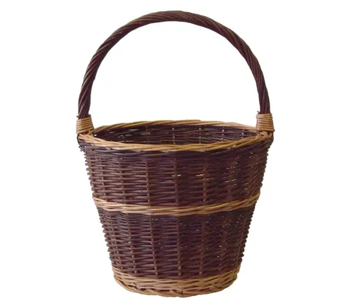 Dehner Weidenkorb mit Tragegriff, Ø 38 cm - Aschesauger und vielseitiger Erntekorb, ideal für die Ernte oder als stilvolle Kaminholzaufbewahrung, stabil und aus hochwertiger Naturweide geflochten.