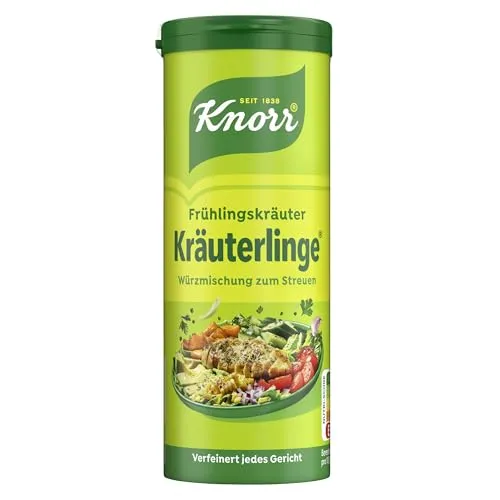 Knorr Kräuterlinge Frühlingskräuter 60 g – Würzmischung für Salate und Gemüse - Die aromatische Knorr Kräuterlinge Frühlingskräuter Würzmischung verfeinert Salate, Gemüse und Eintöpfe im Handumdrehen. Ideal zum Streuen und perfekt für vielfältige Gerichte – ganz ohne Aufwand.