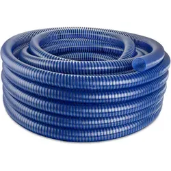 Poppstar PVC Saugschlauch 1 1/4" Spiralschlauch 30m - Gartenschlauch mit UV-Schutz und knickfestem Design, ideal für Innen- und Außenbereich. Maximale Wassertemperatur 65 °C, flexible Nutzung bei 24 bar Berstdruck.