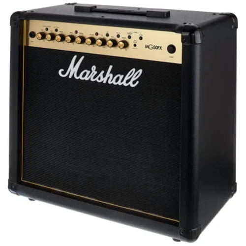 Marshall MG50GFX Combo Verstärker - Klassischer Transistorverstärker mit 4 Kanälen und vielseitigen Effekten, ideal für Musiker, die einen kraftvollen Sound in einem stylischen Design suchen.