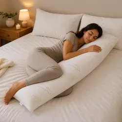 TRAUMSCHLAF Seitenschläferkissen Air Breeze Hybrid 40x200 cm - Kissen für Seitenschläfer mit ergonomischem Schaumkern, der Nacken und Schultern entlastet und eine gesunde Schlafhaltung fördert.