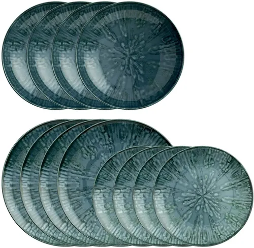 ARTHUR KRUPP 67351BA2 Tafelservice Fusion Blue - 12-teiliges Porzellan-Set für 4 Personen, orientalische Inspiration mit modernster Verarbeitung und einzigartigem dreidimensionalem Effekt