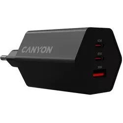 Canyon HEXAGON 65 GaN Adapter-Ladegerät 65W - Kompaktes 65W Ladegerät mit 2xPD und 1xQC für schnelles Laden. Ideal für unterwegs und optimal für die Nutzung mit mehreren Geräten.