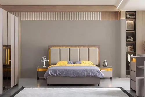 Schlafzimmer Komfortbett Luxusbett Bett Moderne Betten Set Nachttische 3tlg