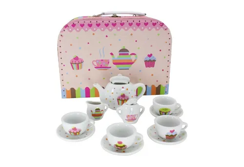 GICO Spielzeug-Arztkoffer Cupcake Teeservice – Porzellan-Set im Koffer für Kinder - Kreatives Teeservice-Set aus Porzellan im praktischen Koffer, ideal für kleine Gastgeber ab 3 Jahren. Fördert die Fantasie und das Rollenspiel.