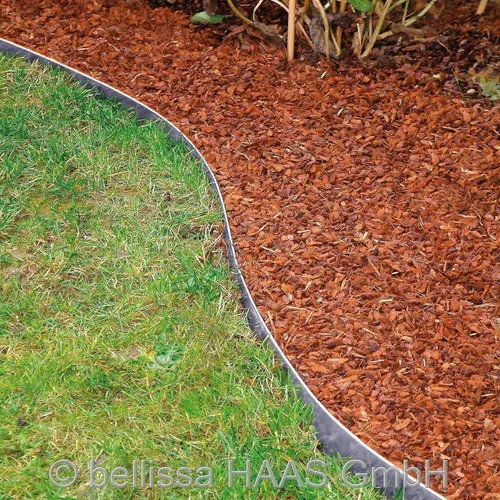 bellissa Rasenkante aus Metall - 99680 - Stahlblech feuerverzinkt, silberfarbig - 118 x 13 cm, Nutzlänge 1,15 m - Mit patentierter Verbindungstechnik