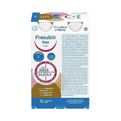 Fresenius Kabi Fresubin Hepa Drink Cappuccino Trinkflasche, 6 x 4 x 200 ml, 1er Pack (1 x 5,5 kg)