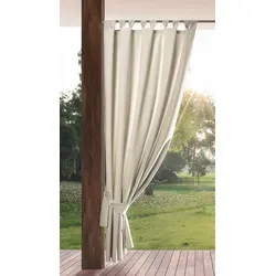 Eurofirany Garden Outdoorvorhang - 155x240 cm, hellbeige - Wasserdichter und winddichter Outdoorvorhang für Pavillon, Terrasse oder Balkon, idealer Sichtschutz und einfach zu montieren mit Schlaufenschal.
